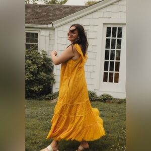 Anthropologie Fallon Eyelet Maxi Dress
